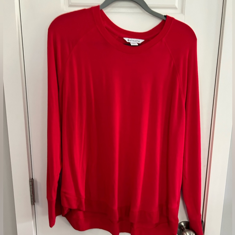 Red Athleta Mindset Sweatshirt size 1X, like new